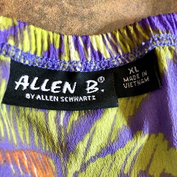 Allen B. By Allen Schwartz Multi-colored Romper V-neck Adjustable Straps Size XL - Picture 10 of 11